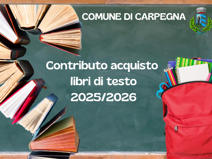 Immagine con testo "Contributo fornitura libri di testo 2025-2026"