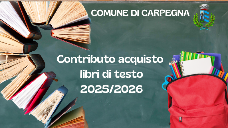 Immagine con testo "Contributo fornitura libri di testo 2025-2026"