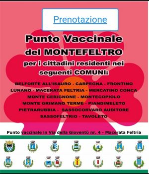 Vaccino prenotazioni Montefeltro