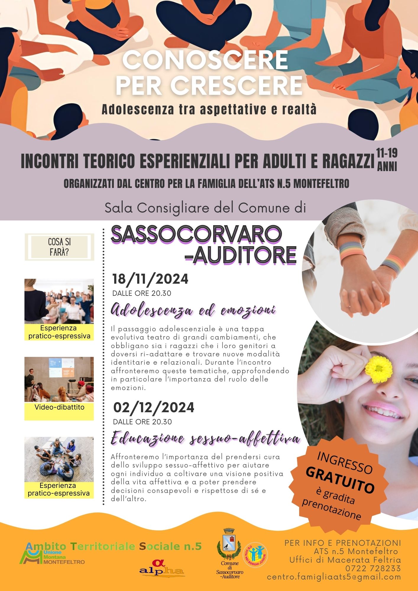 Conoscere per crescere incontri per l'adolescenza Sassocorvaro Auditore