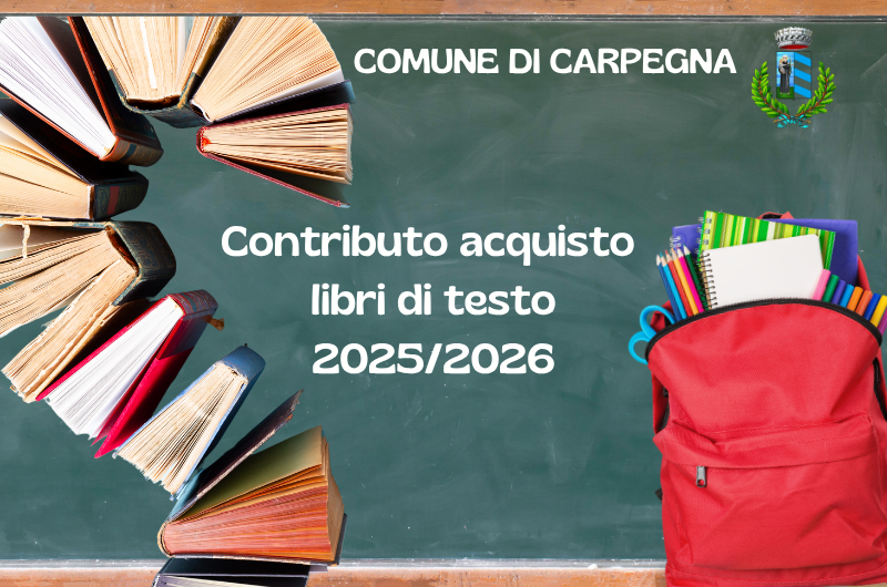 Immagine con testo "Contributo fornitura libri di testo 2025-2026"