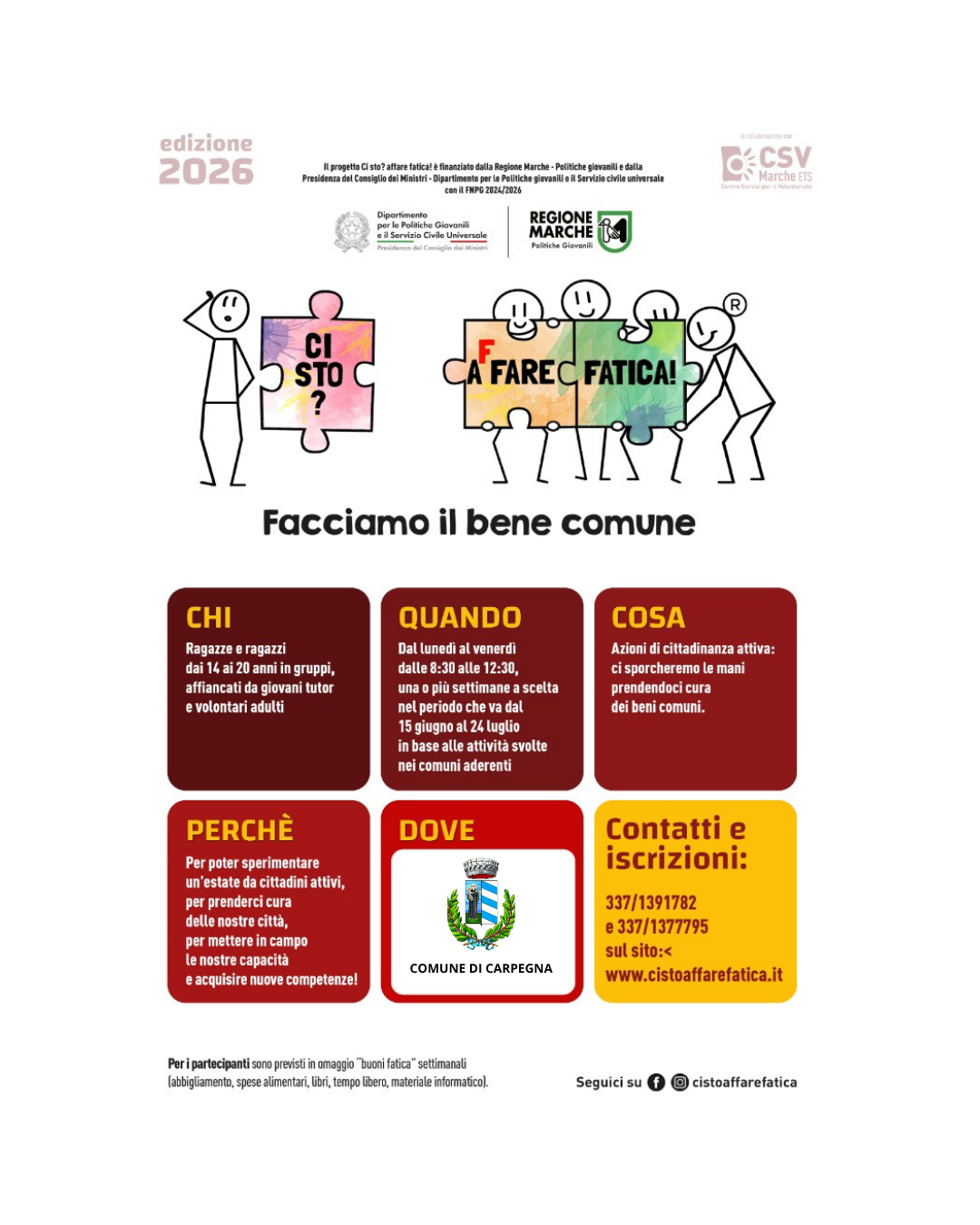 Ci sto Affare fatica 2026